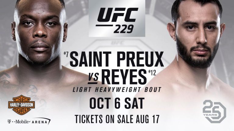 Бой Овинса Сен-Пре и Доминика Рейеса на UFC 229 официально согласован