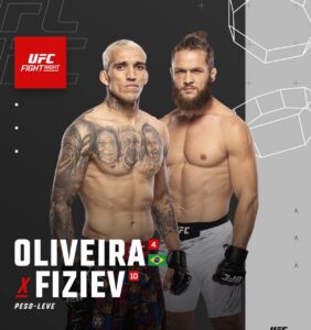 Физиев встретится с Оливейрой в главном событии турнира UFC в Бразилии